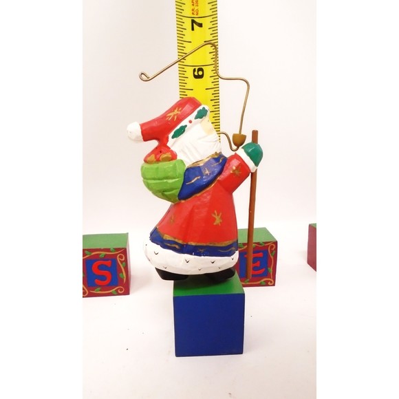 Midwest Importers All Wood "Tis the Season" Santa & Wooden Blocks #13737-6 - Picture 11 of 15